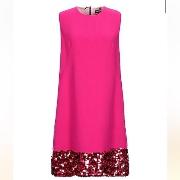 Dolce & Gabbana Pink Sequined Round Neck Shift Dress Sz IT 36 (M) NWOT - Picture 8 of 11